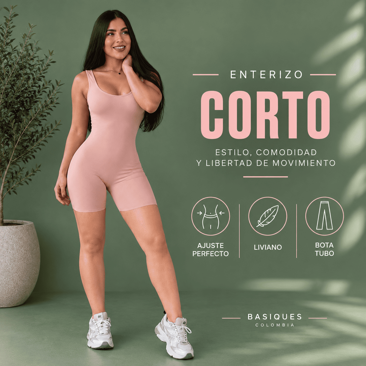 Enterizo Esqueleto Corto Push Up